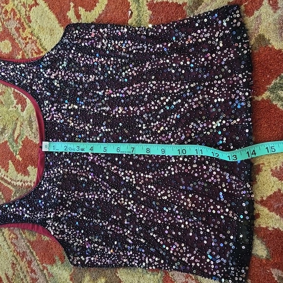 Vintage Ricki Freeman for TJ Nites beaded sequin formal tank top - Picture 8 of 10